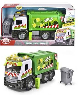 Dickie Toys Mercedes Benz Action Truck Müllabfuhr Modell LKW in Grün - Bild 1
