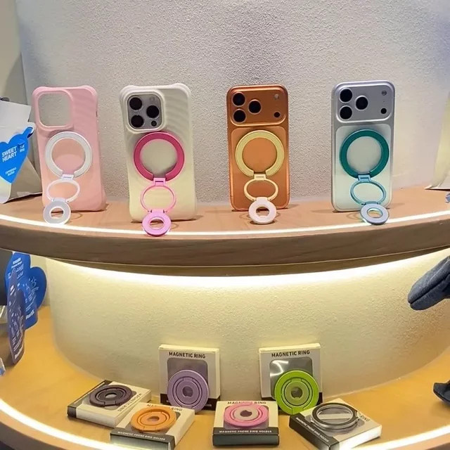 MagSafe 3-facher Magnet-Telefonständer aus Legierung in Orange für Videos und Videoanrufe - Bild 1