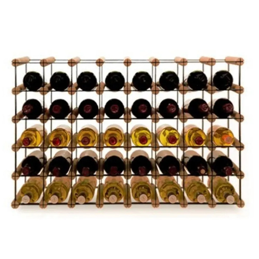 PROREGAL Modulares Weinregal Vinotega Mod Metal aus massivem Kiefernholz, Braun geölt, H x B x T: 52,5 x 82,5 x 24,5 cm - Bild 2