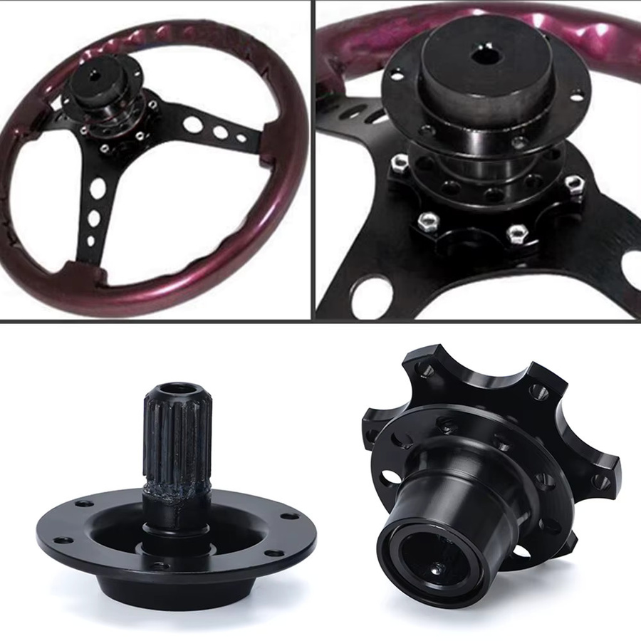 Lzone Universal Lenkrad Schnellspanner Nabe Boss Kit Radnaben Adapter für 6 Loch Lenkrad, Schwarz, JR3859 - Bild 6