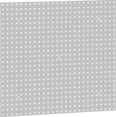 Lochplatte WFI aus Stahlblech zur Wandmontage, Farbe Lichtgrau RAL 7035, Lochgröße 9 x 9 mm und Lochabstand 38 mm, B: 98,8 cm, H: 91,0 cm - Bild 1
