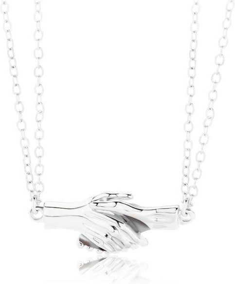 YIRAN Jewelry Halskette, Herz Anhänger, Zinklegierung, Silber, 60cm, Unisex - Bild 1