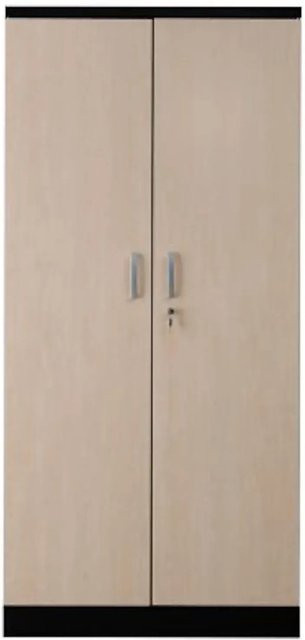PROREGAL Aktenschrank Beetle mit Scharniertüren und Schloss, Schwarz & Ahorn, H x B x T: 195 x 92 x 42 cm - Bild 1