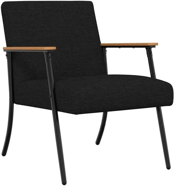 vidaXL Sessel in Schwarz mit Samtbezug und Armlehnen, B/T/H: 59 x 75 x 78 cm - Bild 1