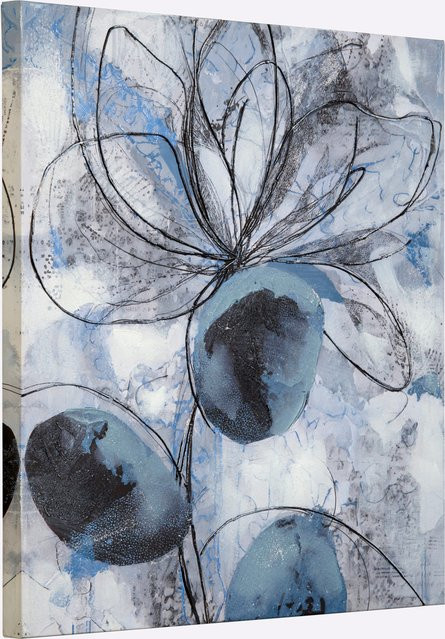 Kunstleinwand mit Blüten-Motiv von Heine Home in Blau, Breite: 80,0 cm, Höhe: 80,0 cm - Bild 1