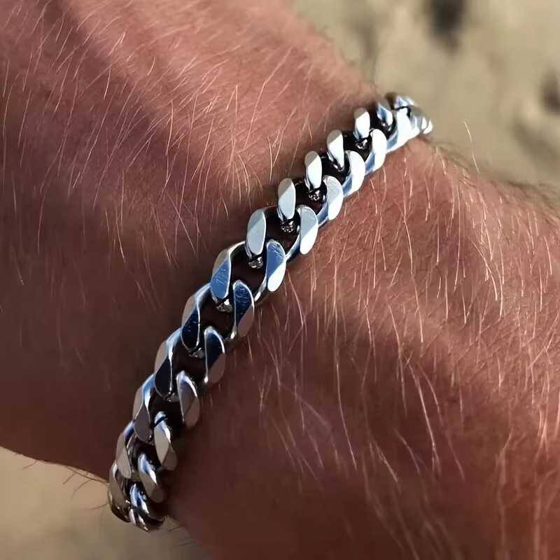 HIYEE Armband Edelstahl, Silber, Herren - Bild 3