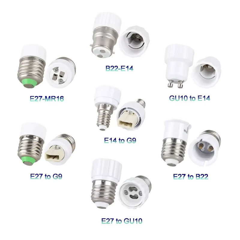 ammtoo Lampenfassung Adapter E14 auf E27 Steckdose für verschiedene Leuchtmittel wie E12, GU10, G9, B22 oder MR16 - Bild 2
