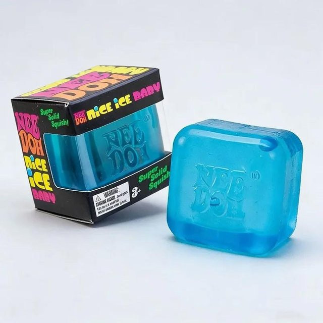 NeeDoh Nice Cube Squishy, Knetwürfel, blau - Bild 1