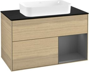 V&B Waschtischunterschrank Finion Wandbeleuchtung in Anthrazit, Breite: 100 cm, Tiefe: 60,3 cm - Bild 1