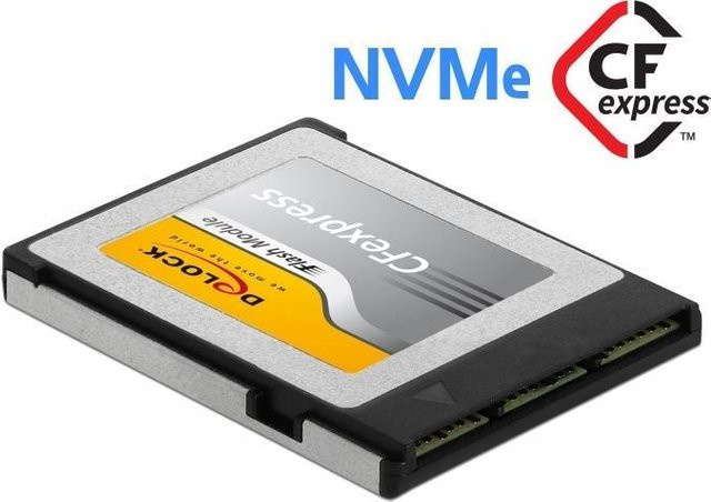 DeLOCK 54066 CFexpress Speicherkarte mit 256 GB NVMe/M.2 in Schwarz und Grau - Bild 1