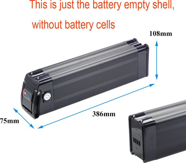 Ecotric Silver Fish Downtube E-Bike Akku Leere Gehäusebox für Dolphin, Peacedove und Hammer Modelle in Silber oder Schwarz - Bild 1