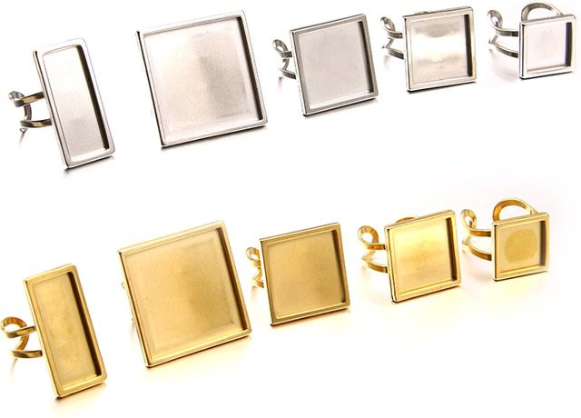 SWEET BELL Ringe, Edelstahl, Silber, Gold Farbe, verstellbar, Unisex - Bild 1