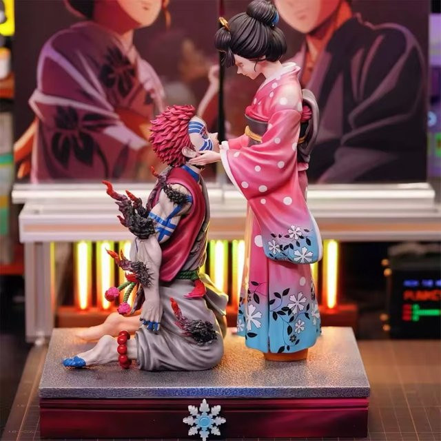Bandai Demon Slayer Akaza & Koyuki Kirschblüten-Szene Modellfigur, 27cm - Bild 1