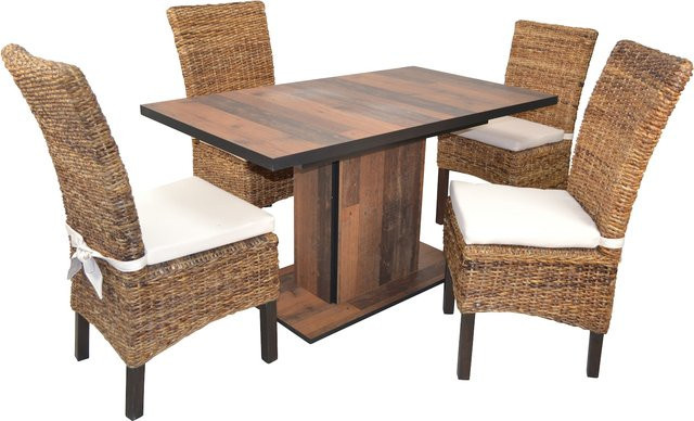 5-teilige Essgruppe Christian von Möbel Direkt in Braun mit ausziehbarem Esstisch und Stühlen im modernen Design - Bild 1