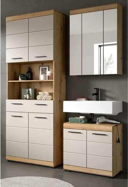 Inn.Furn Badmöbel Set Shawn in Sand und Eiche, 3-teilig, modern, Breite: 149 cm - Bild 1