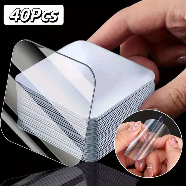 Transparentes doppelseitiges Nano-Klebeband als quadratischer Wandaufkleber, wasserdicht und nahtlos, B/B/H: 5,0 x 5,0 x 5,0 cm - Bild 1