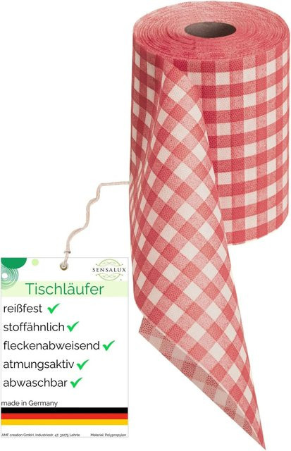 Sensalux Vlies-Tischläufer Karo, wasserabweisend und waschbar, Breite: 15 cm, Länge: 25 m - Bild 1