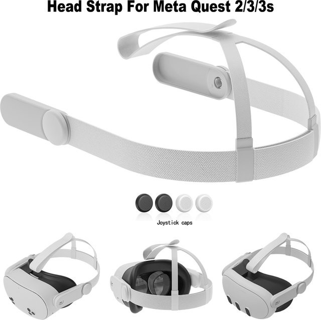 Verstellbarer Ersatz-Kopfgurt in Weiß, kompatibel mit Meta Quest 2, Quest 3 und Quest 3s, komfortables Elite-Gurt VR-Zubehör - Bild 1