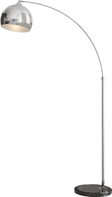HOMCOM Bogenlampe aus Metall in Silber, höhenverstellbare Stehleuchte mit E27 Sockel für Wohnzimmer und Schlafzimmer - Bild 1