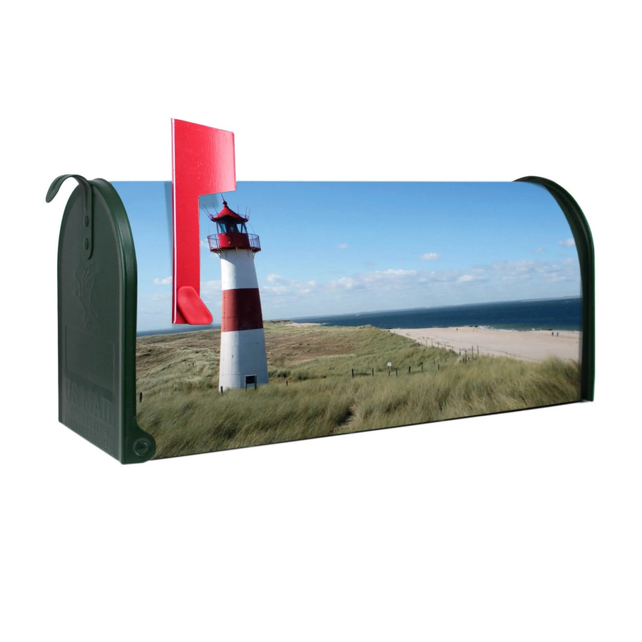 Banjado Amerikanischer Briefkasten mit Leuchtturm Motiv in Grün, Stahl pulverbeschichtet, B/T/H: 48 x 22 x 16 cm - Bild 2