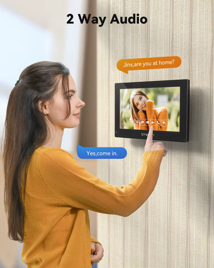 TMEZON Digitales Video-Gegensprechsystem mit 7-Zoll-WLAN-Monitor, 1080P-Türsprechkamera und Tuya-Entsperrfunktion - Bild 2