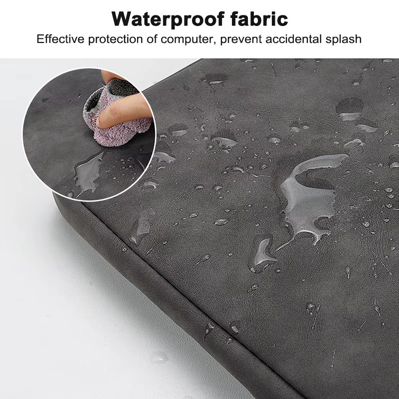 Wasserdichte Leder-Laptoptasche von KOJESHUN in Grau für MacBook Air Pro, Xiaomi, HP, Dell und Acer Notebooks (13, 14 und 15 Zoll) - Bild 3