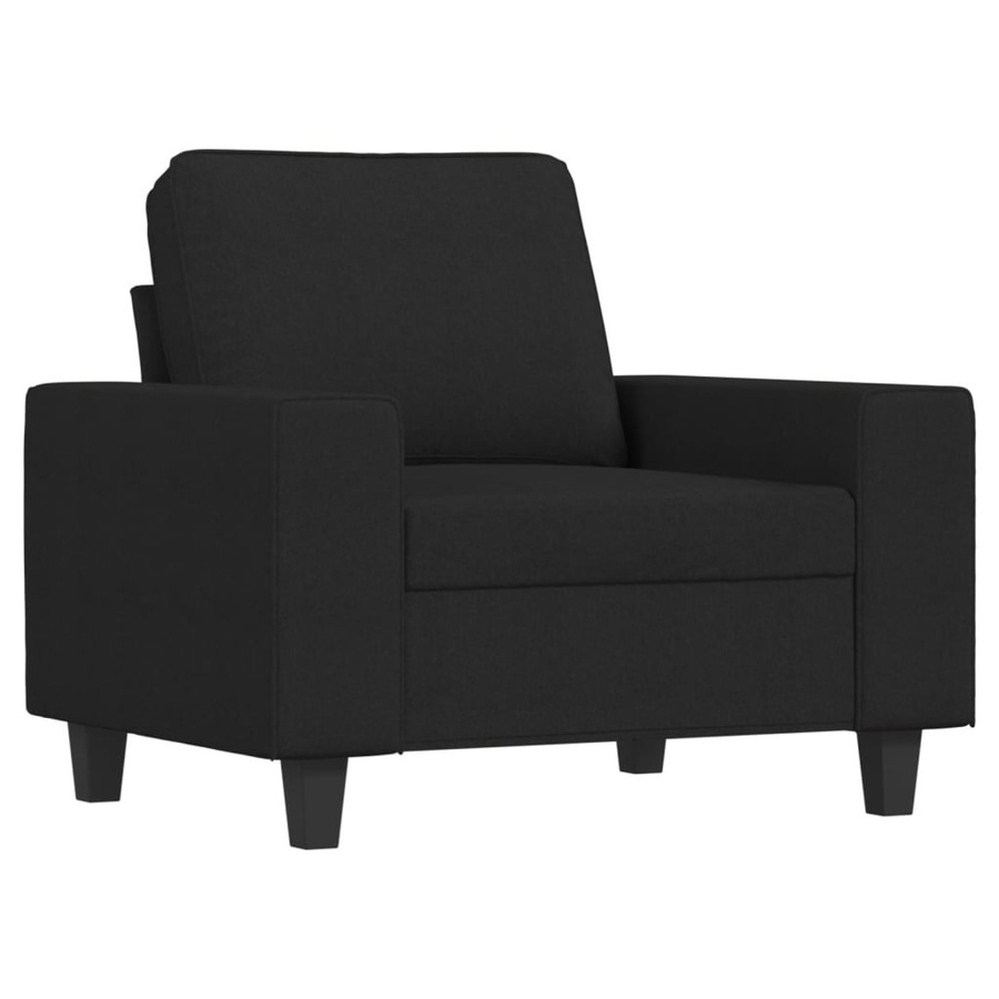 vidaXL 3-teilige Sofagarnitur aus Stoff in Schwarz - Bild 4