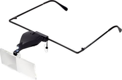 TOOLCRAFT Lupenbrille, mit LED-Beleuchtung, Schwarz - Bild 1