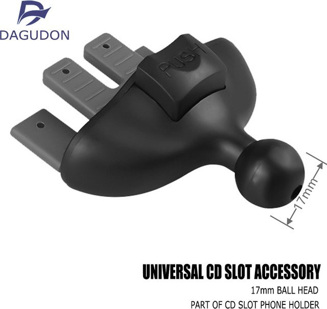 DAGUDON Universelle CD-Schlitz-Handyhalterung für das Auto mit 17mm Kugelgelenk in Schwarz zur GPS-Unterstützung - Bild 1