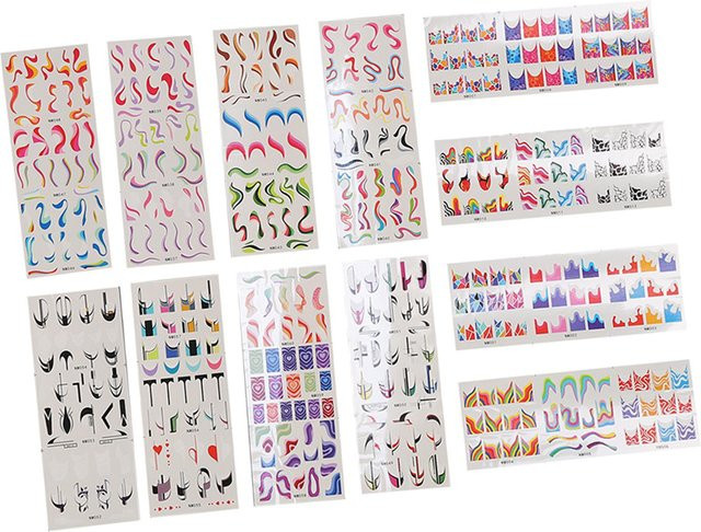 Koogeelife Nagelsticker DIY Maniküre, weiß, 12 Stück - Bild 1