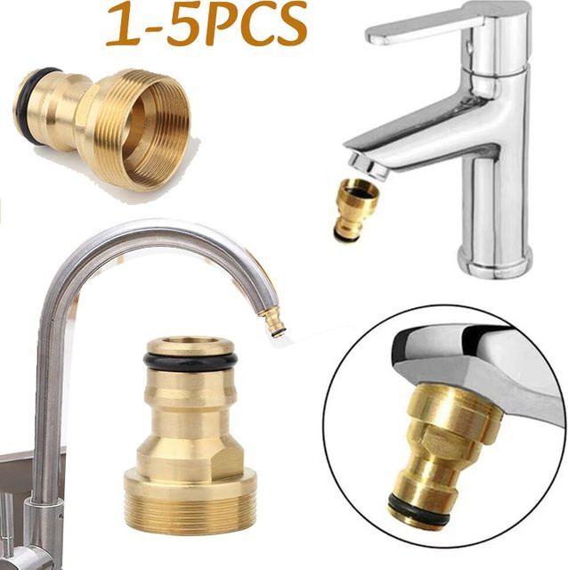YOCITY Universeller Küchenhahn-Adapter aus Messing in Gold für Wasserhahn-Verbindungen und Gartenbewässerung - Bild 1