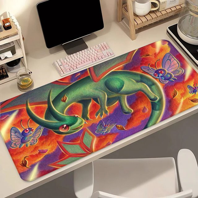 Bandai Pokemon Flygon Gaming-Mauspad in Multicolour, wasserdichte Schreibtischunterlage mit Gummibasis und genähten Kanten für PC und Laptop - Bild 1