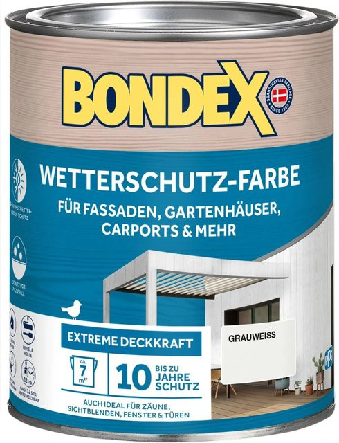Bondex Wetterschutzfarbe für Holz in Grauweiß, 0,75 l - Bild 1