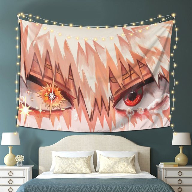 VIKAMA Anime Wandteppich Red Eyes mit Sternen-Motiv, Mehrfarbig, B/H: 60 x 40 cm - Bild 1