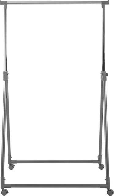 LIVARNO Kleiderständer mit durchgehender Kleiderstange in Grau aus Stahl und Kunststoff, H: 160 cm, B: 88,5 cm, T: 54 cm - Bild 1