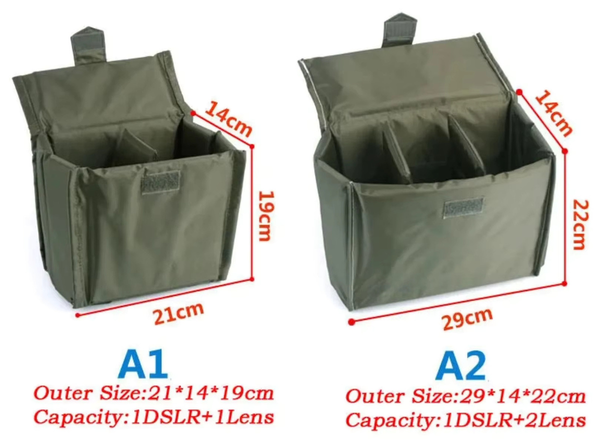 OLOEY Wasserdichte und faltbare Kamera-Schutztasche mit gepolsterten Trennwänden in Grün, passend für Canon, Nikon und Pentax DSLR-Kameras und Objektive - Bild 4