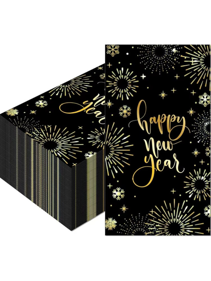 Schwarze Neujahrsservietten aus Papier für Party und Dekoration - Bild 6