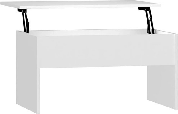 vidaXL Couchtisch Weiß mit Lift-up-Funktion aus Holzwerkstoff, B/T/H: 80 x 50,5 x 41,5 cm
