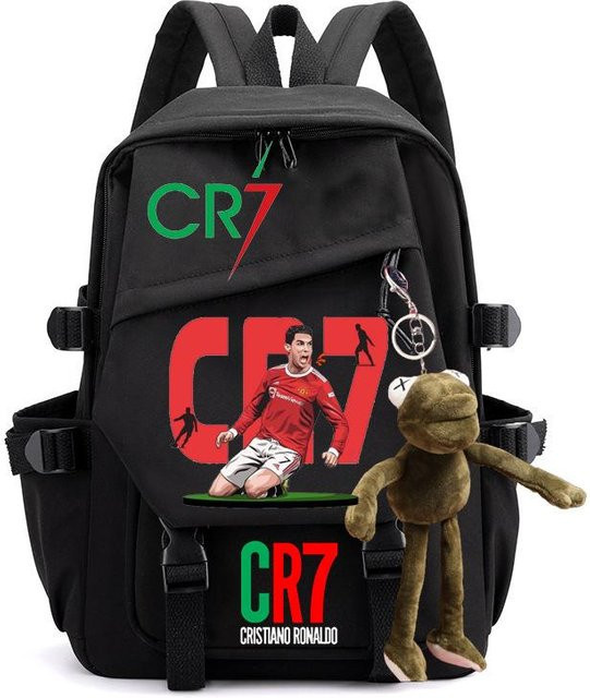 3-teiliges Schulrucksack-Set in Schwarz aus Oxford-Stoff mit großem Fassungsvermögen, Schultergurt und Federmäppchen - Bild 1