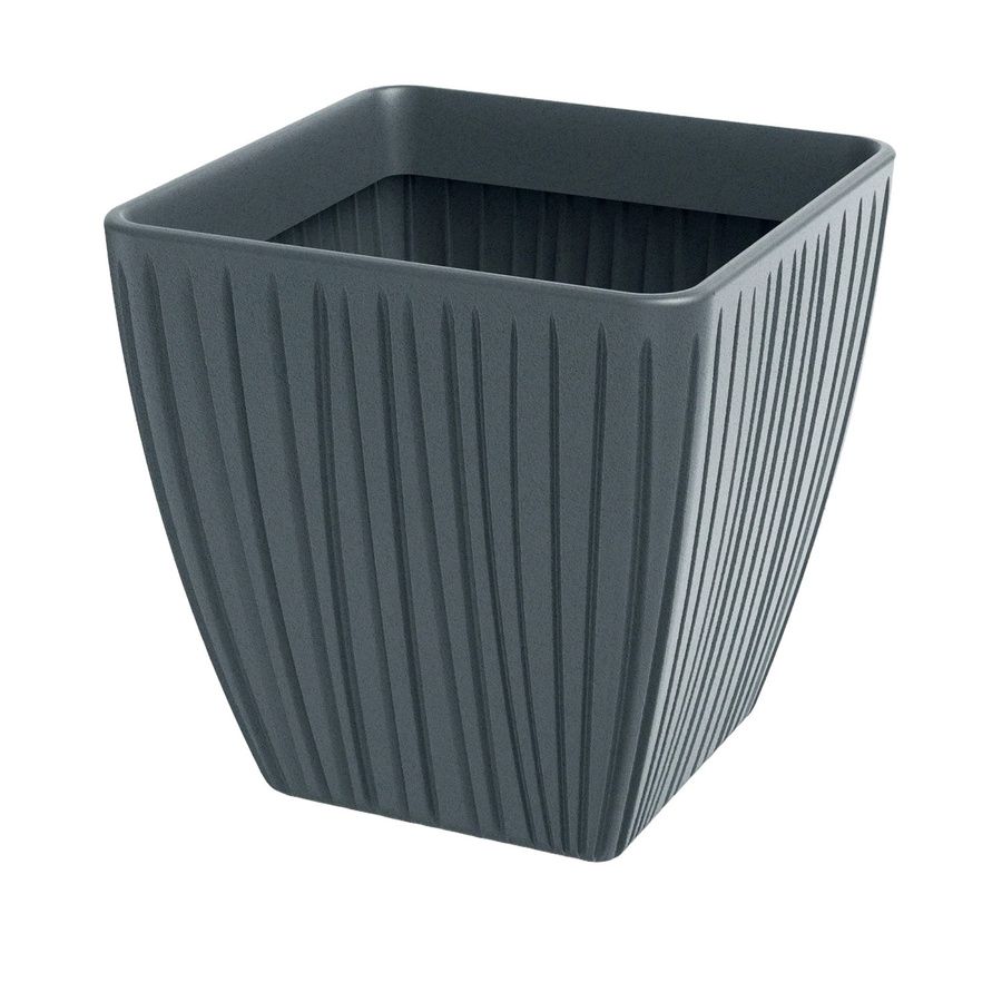 Prosperplast Blumentopf Fero Square mit Rippenstruktur in Betongrau, B/T/H: 48 x 48 x 48 cm - Bild 2