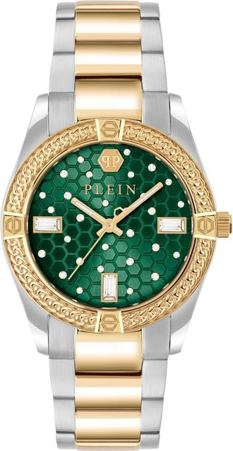 Philipp Plein Armbanduhr, Quarz, Edelstahl, Grün, 36 mm, Damen - Bild 1