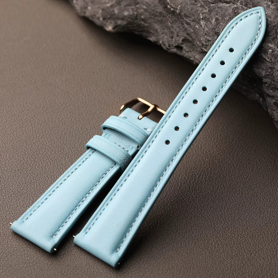 Raystray Uhrenarmband Ziegenleder, blau, Herren, Vintage - Bild 3