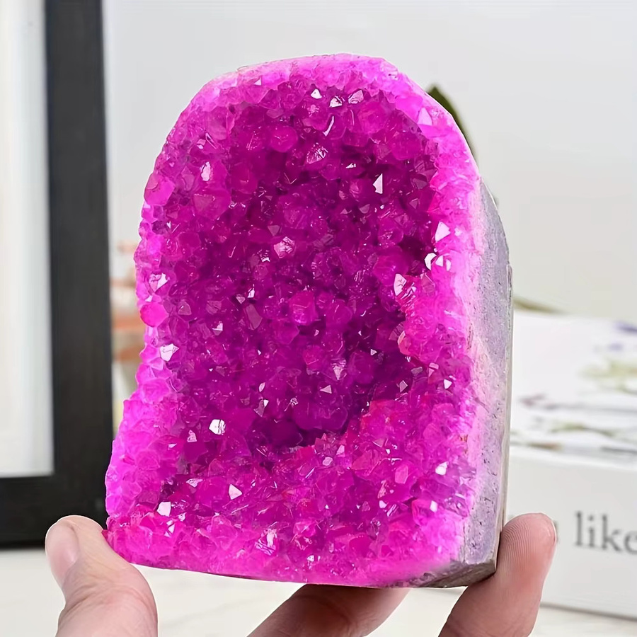 Rosa Kristall-Cluster Geode aus Quarz als Schmuck- und Dekorationsobjekt für deine Sammlung - Bild 4