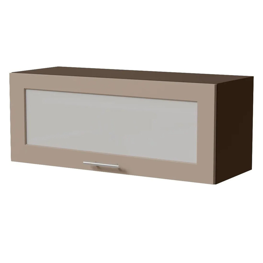 Feldmann-Wohnen Klapphängeschrank Brerra W4BS/90 WKF Lava Graubeige Matt mit Glastüren und Soft-Close, B/T/H: 90 x 32,5 x 36 cm - Bild 2