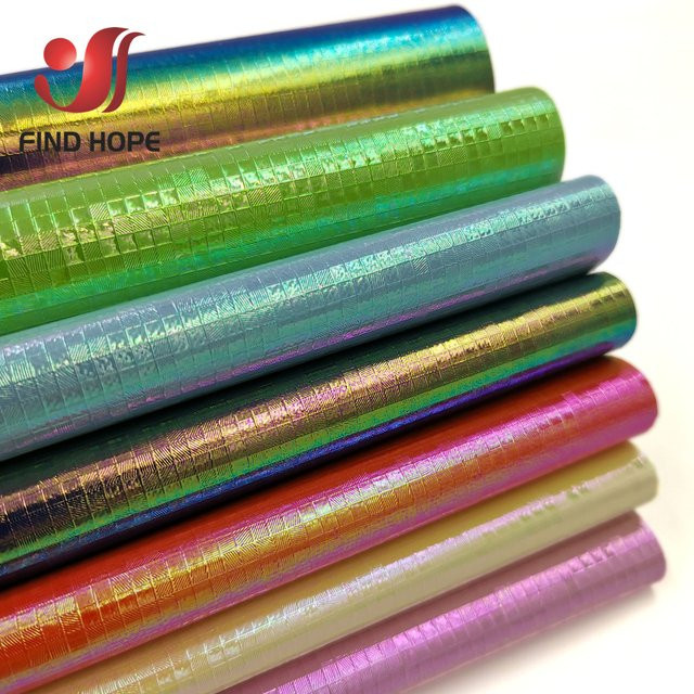 MOSAIC Laser PU-Lederstoff mit Farbverlauf in Pink und Multicolour, wasserdichtes Kunstleder für DIY-Projekte wie Basteltaschen und Schleifen - Bild 1