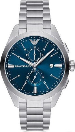 Emporio Armani Armbanduhr, Quarz, Edelstahl, 43 mm, Blau, Herren - Bild 1