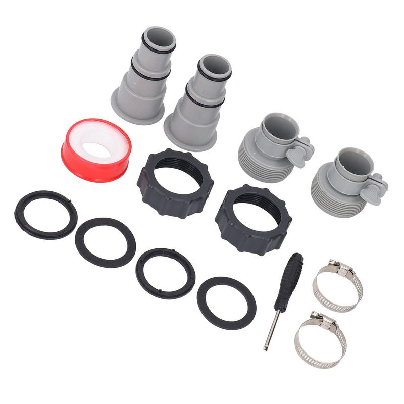 Schlauchadapter-Set mit Gewinde und Ersatzschellen als Rohrverbinder für 1,5- und 1,25-Zoll-Schläuche zur Wartung von Filterpumpen - Bild 6