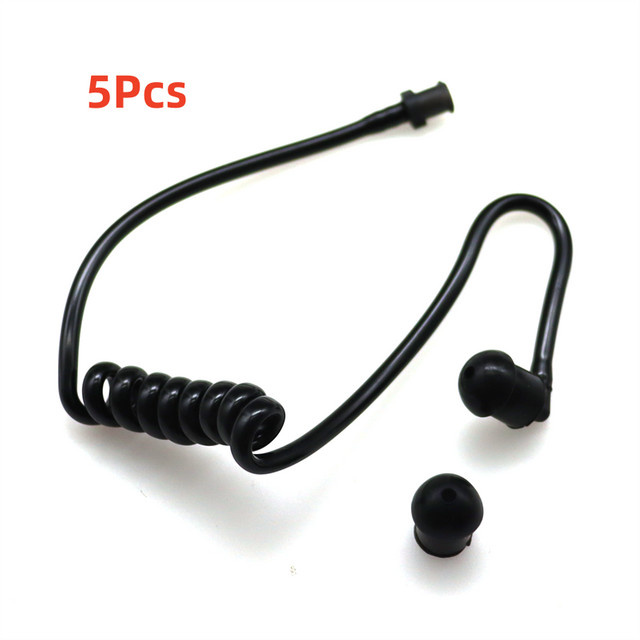 5 Stück schwarze FBI Akustische Spule Luftschlauch Ersatz für Motorola Baofeng Kenwood Walkie Talkie PTT Mikrofon Headset - Bild 1