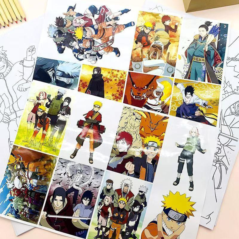 CHIC STUDIO Naruto Skizzenbuch mit bunten Anime-Charakteren in A4 und Multicolor - Bild 4