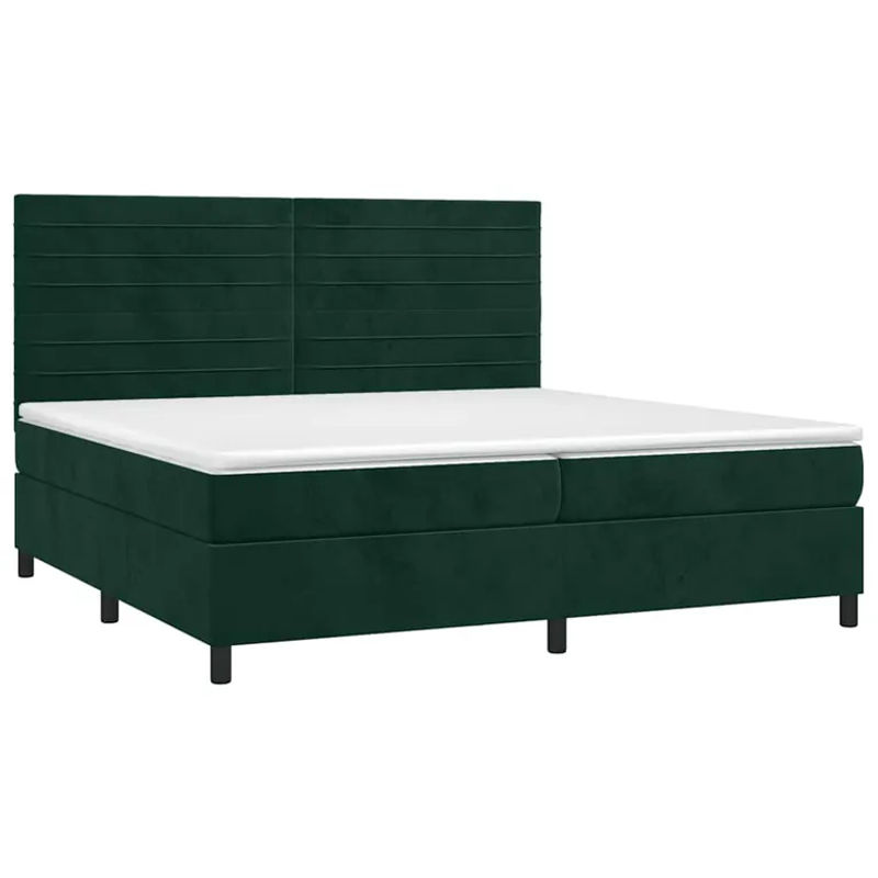 Vidaxl Kontinentalbett mit Matratze und LED in Grün, Samt, B/T: 200 x 200 cm - Bild 2